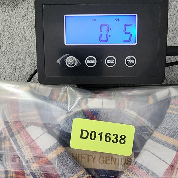 Nifty Genius Shirt Mens M Blue Red Plaid Button Up Short Sleeve Casual Preppy - Picture 9 of 9